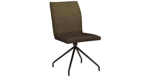 STUHL  , Stoffauswahl, Typenauswahl, Sitzfläche 360° drehbar  , Webstoff, Mikrofaser  ,  - Schwarz/Braun, Design, Textil/Metall (49/91/60cm) - Moderano