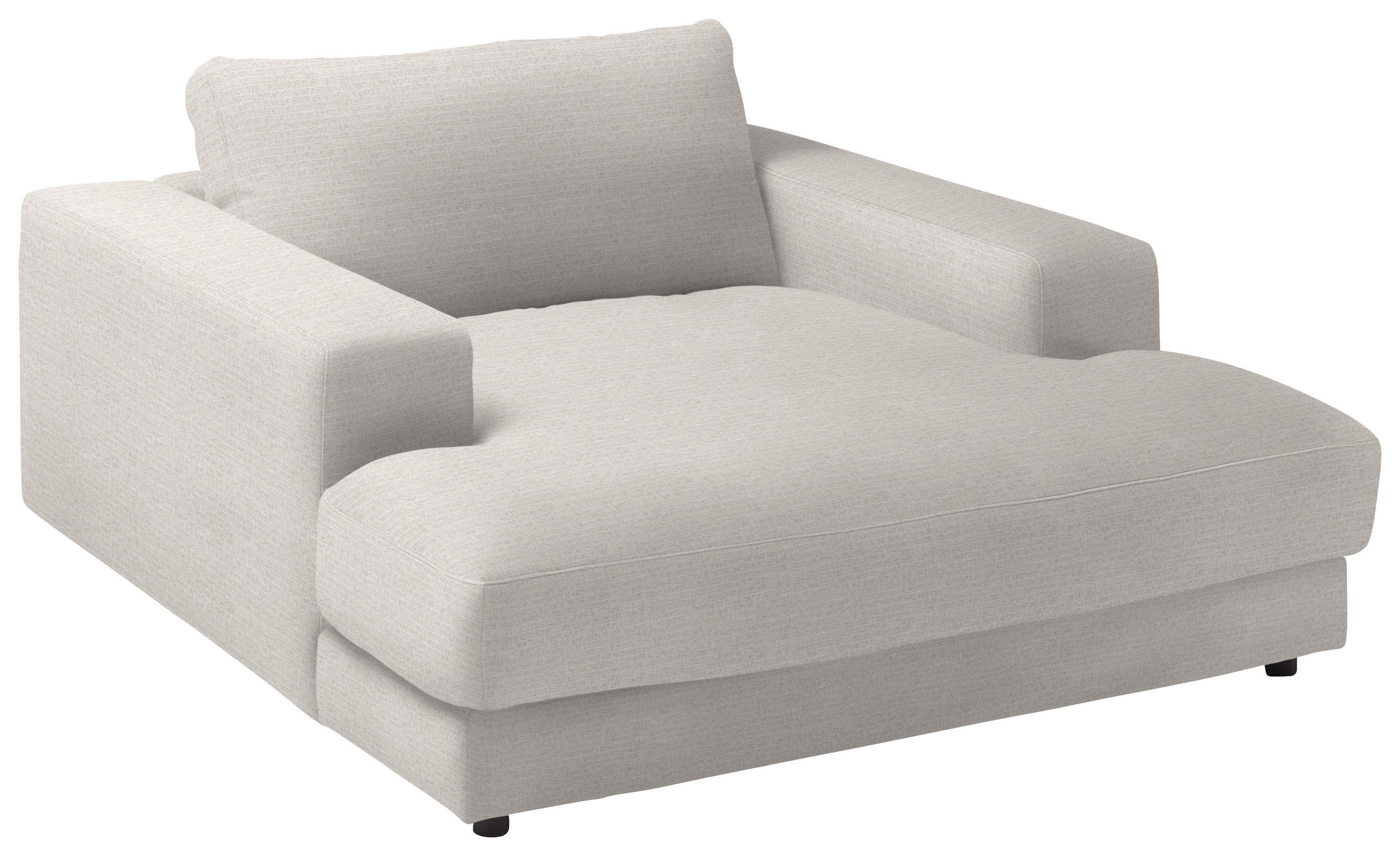XXL-SESSEL in Chenille Hellgrau  - Hellgrau/Schwarz, Design, Kunststoff/Textil (150/86/170cm) - Lomoco