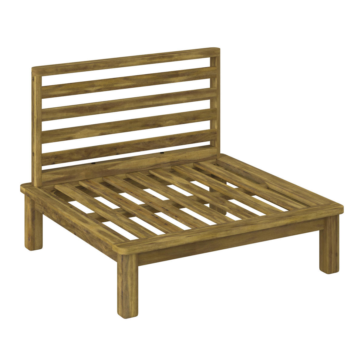 LOUNGE SREDNJI DIO  boje bagrema, sivo-bež   - boje bagrema/sivo-bež, Natur, drvo/tekstil (75/59/75cm) - Ambia Garden