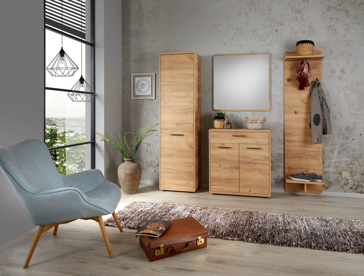 WANDSPIEGEL 84/83/2 cm    in rechteckig  - Eichefarben, MODERN, Glas/Holzwerkstoff (84/83/2cm) - Boxxx