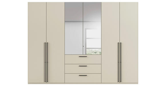 DREHTÜRENSCHRANK 301/223/61 cm,  in Champagner, 6-türig  - Chromfarben/Champagner, Basics, Glas/Holzwerkstoff (301/223/61cm) - Novel