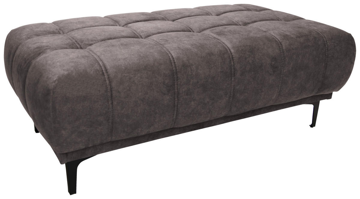 HOCKER Velours Braun  - Schwarz/Braun, Design, Textil/Metall (131/47/71cm) - Stylife