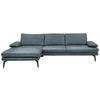 ECKSOFA in Echtleder Grau  - Schwarz/Grau, Design, Leder/Metall (180/310cm) - Dieter Knoll