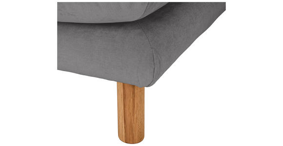 ECKSOFA Grau Chenille  inkl. Rückenkissen, Rücken echt  - Buchefarben/Grau, KONVENTIONELL, Holz/Textil (162/276cm) - Carryhome