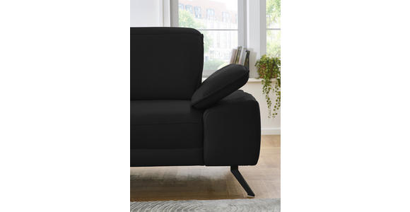 ECKSOFA in Echtleder Schwarz  - Schwarz, Design, Leder/Metall (193/332cm) - Dieter Knoll