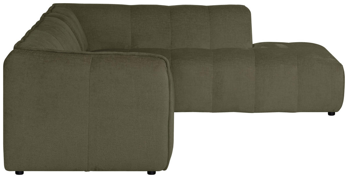 ECKSOFA LIVOLI in Chenille Grün  290/218 cm  - Schwarz/Grün, Design, Textil (290/218cm) - MID.YOU