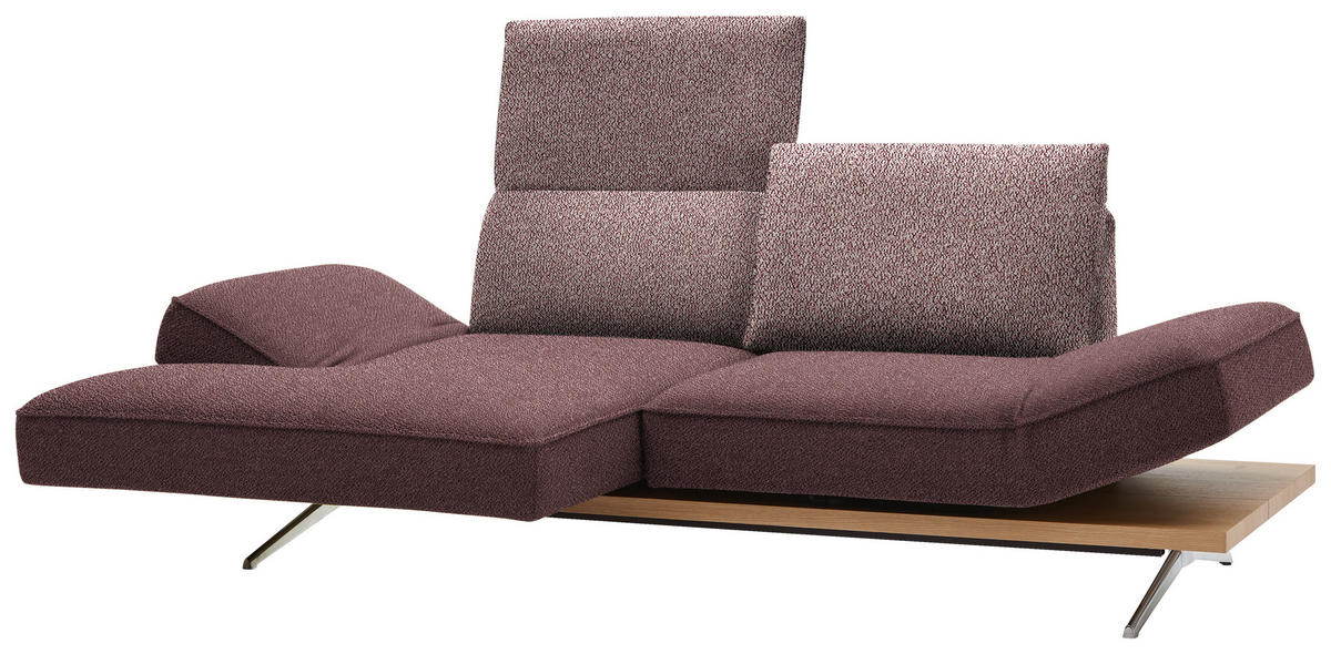 ECKSOFA in Flachgewebe Rosa  132/240 cm  - Chromfarben/Rosa, Design, Holz/Textil (132/240cm) - Koinor