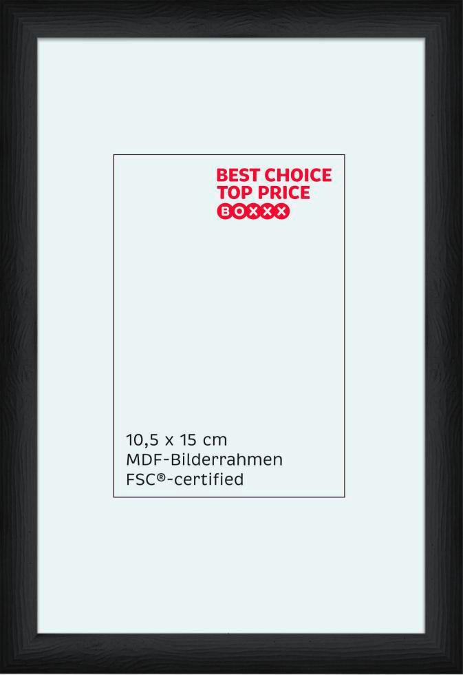 FOTORAM 11,5/16,5 cm  - svart, Basics, trämaterial/glas (11,5/16,5cm) - Best Price