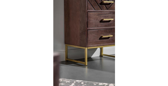 KOMMODE in 45/60/33 cm - Goldfarben/Braun, Trend, Holz/Metall (45/60/33cm) - Landscape