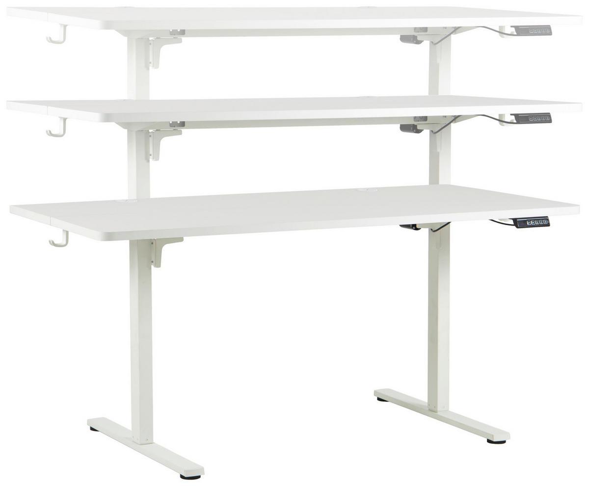 SCHREIBTISCH 160/80/72/118 cm Weiss höhenverstellbar elektrisch höhenverstellbar  - Weiss, Modern, Holzwerkstoff/Metall (160/80/72/118cm) - Livetastic