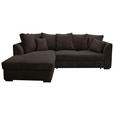 ECKSOFA  in Cord Dunkelbraun  174/259 cm  - Dunkelbraun/Schwarz, Design, Kunststoff/Textil (174/259cm) - Cantus