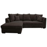 ECKSOFA  in Cord Dunkelbraun  174/259 cm  - Dunkelbraun/Schwarz, Design, Kunststoff/Textil (174/259cm) - Cantus