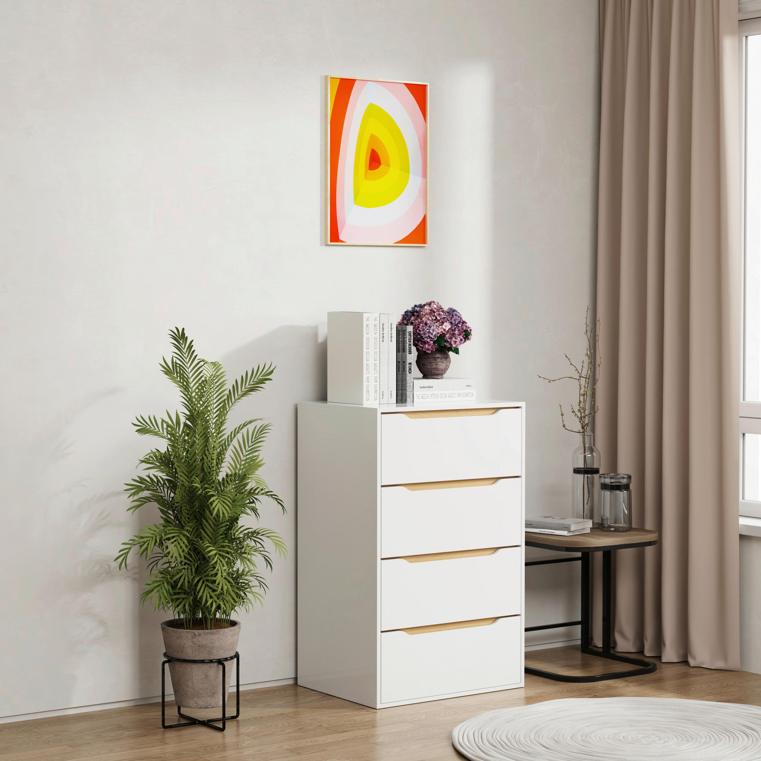 KOMMODE 65/102/48 cm  in Weiss, Honigeiche  - Honigeiche/Weiss, Design, Holzwerkstoff (65/102/48cm) - MID.YOU