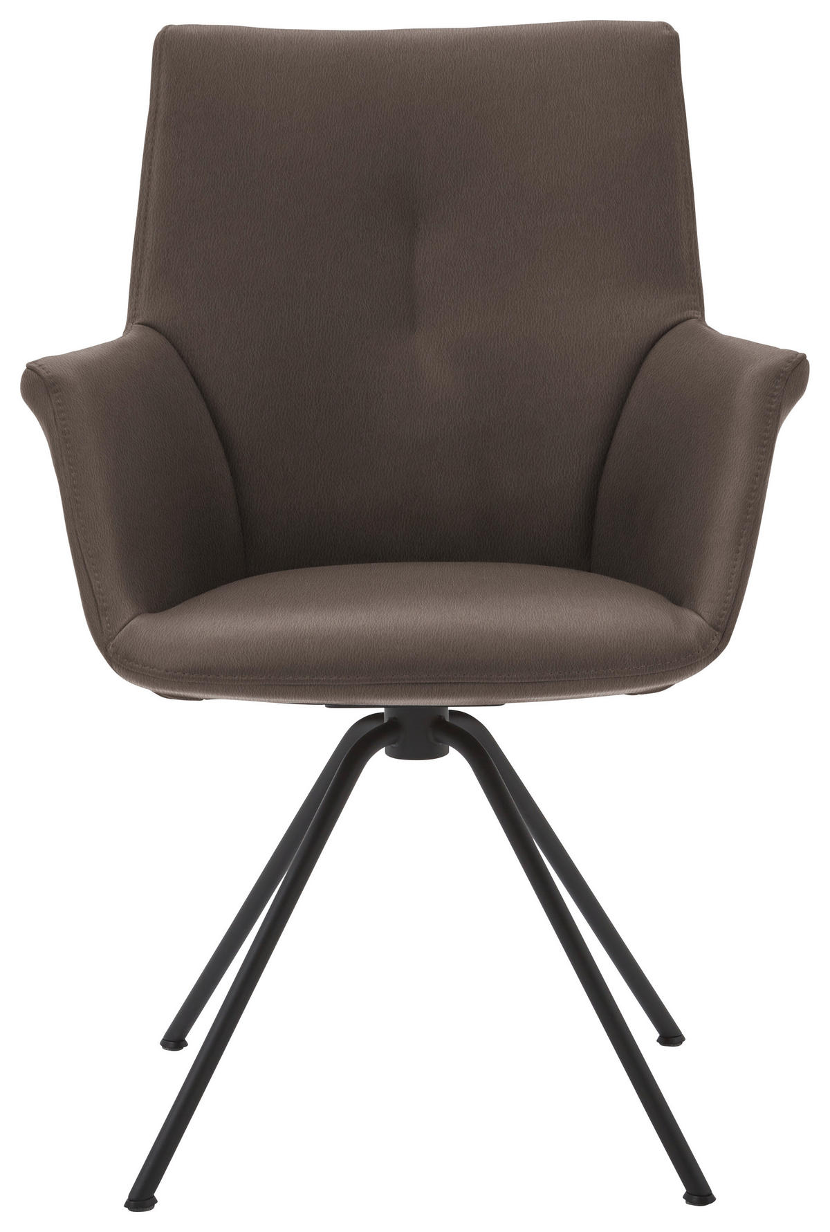 ARMLEHNSTUHL  in Stahl Echtleder pigmentiert  - Schwarz/Braun, Design, Leder/Metall (60/90/61cm) - Dieter Knoll