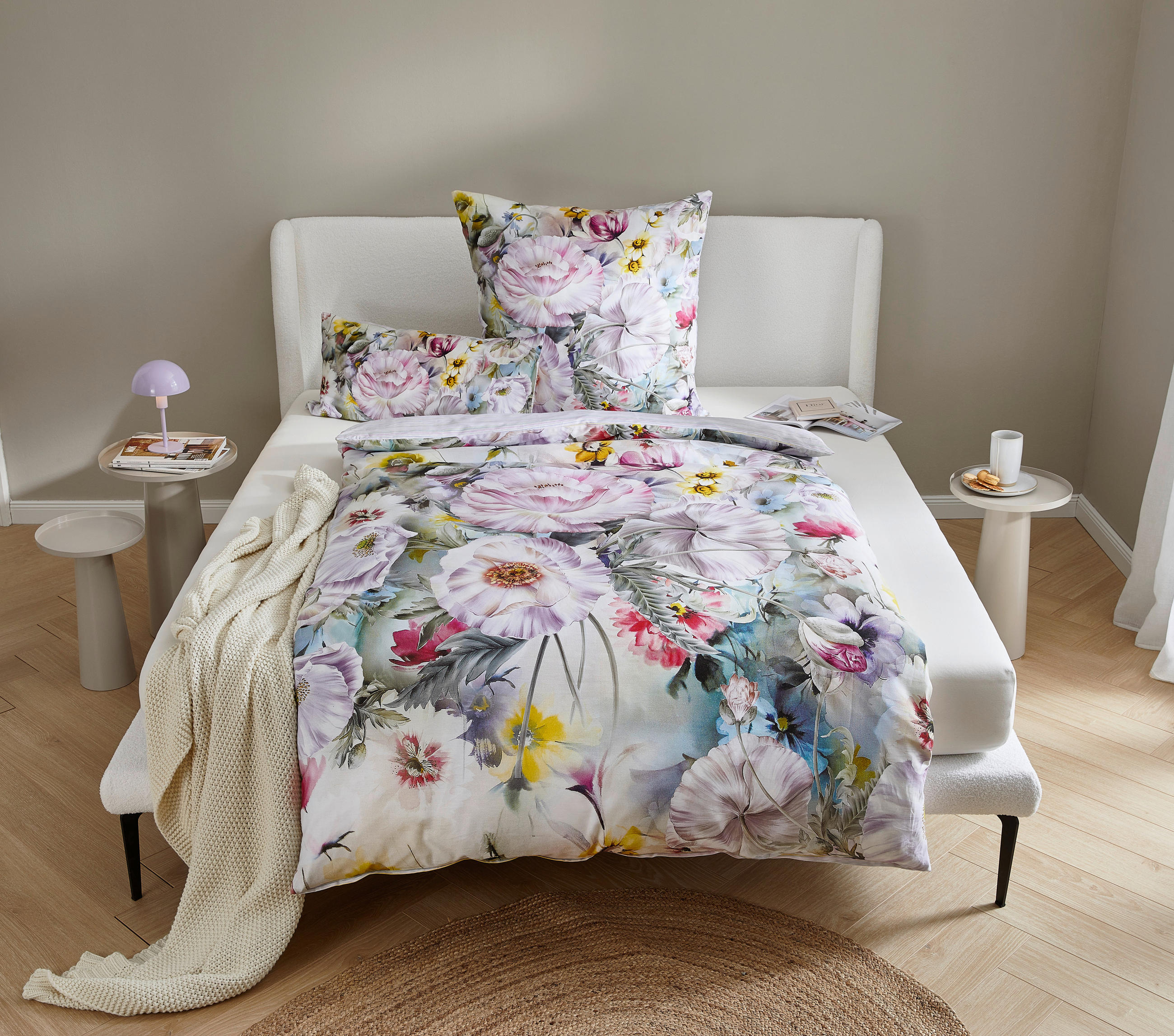 Thumbnail - Esposa Wendebettwäsche, Weiß, Textil, Floral, 135x200 cm, ISO 9001, Oeko-Tex® Standard 100, hautfreundlich, weiche und a...