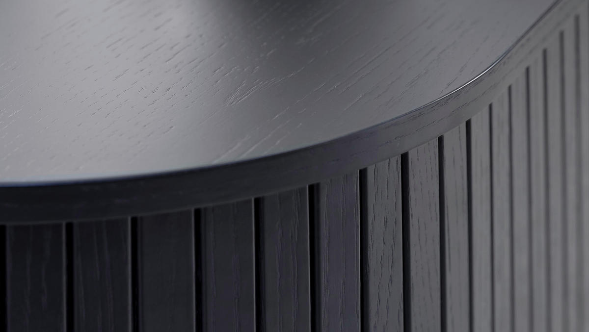 COUCHTISCH furniert 120/60/45 cm oval Schwarz  - Eichefarben/Schwarz, Trend, Holzwerkstoff/Metall (120/60/45cm) - home24