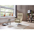 RELAXSESSEL in Leder Ecru  - Ecru/Edelstahlfarben, Design, Leder/Metall (70/124/85cm) - Cantus