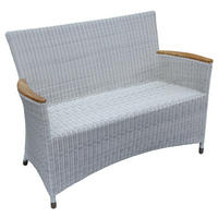 GARTENBANK 120/86/61 cm  in Weiß, Alufarben, Teakfarben  - Alufarben/Weiß, Design, Holz/Kunststoff (120/86/61cm) - Zebra 