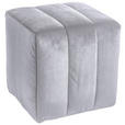 HOCKER in Textil Hellgrau  - Hellgrau, Design, Textil (43/50/43cm) - Novel