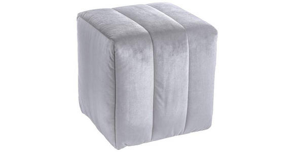 HOCKER in Textil Hellgrau  - Hellgrau, Design, Textil (43/50/43cm) - Novel