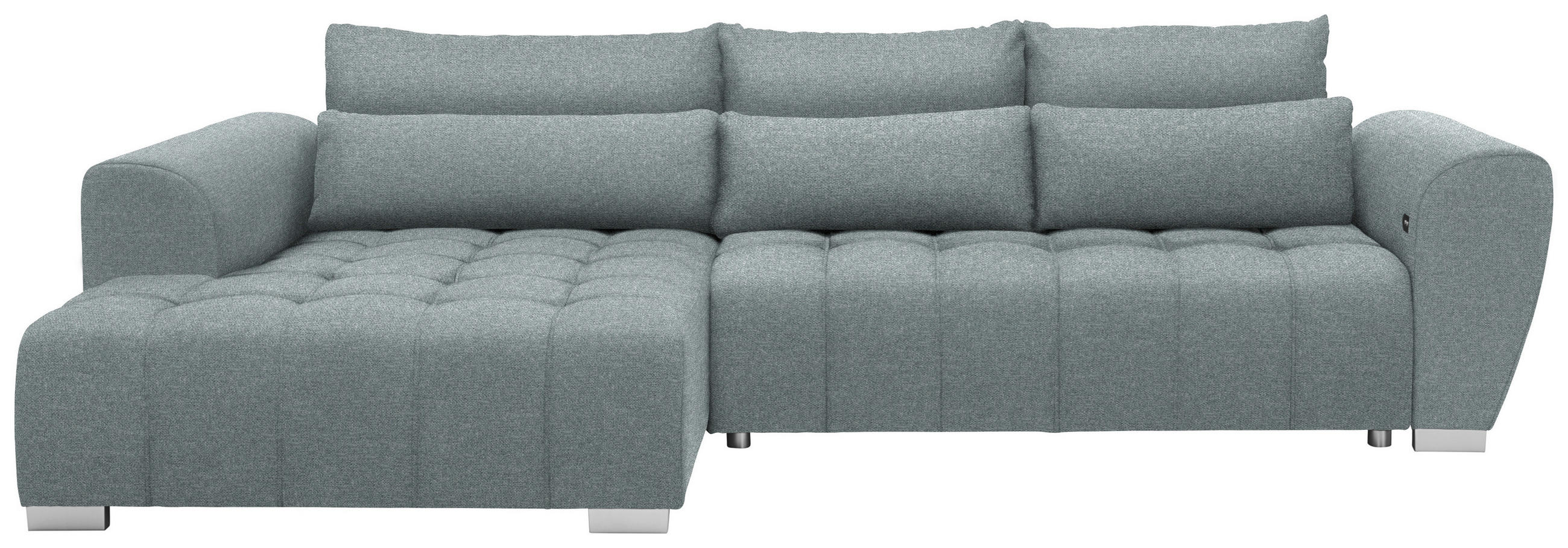 ECKSOFA in Webstoff Türkis  218/304 cm  - Türkis/Silberfarben, MODERN, Kunststoff/Textil (218/304cm) - Carryhome