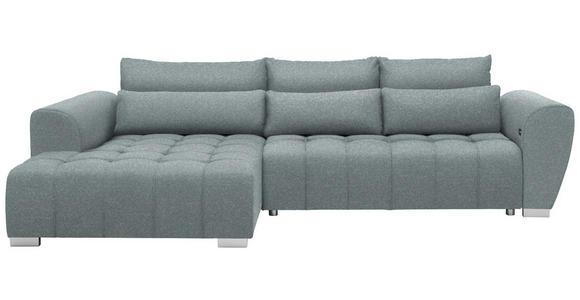 ECKSOFA in Webstoff Türkis  - Türkis/Silberfarben, MODERN, Kunststoff/Textil (218/304cm) - Carryhome