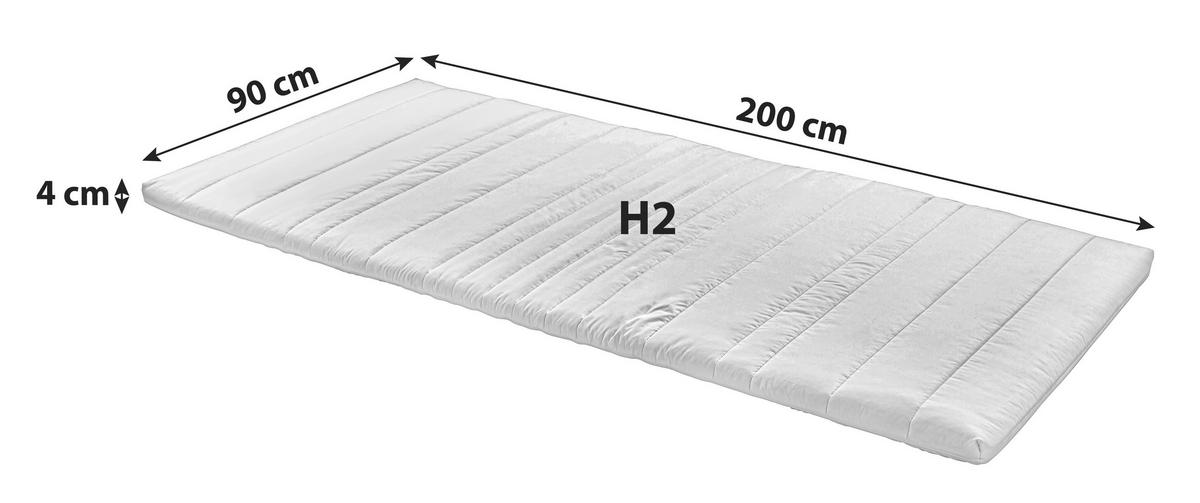 Topper Ingo 90/200 cm Höhe ca. 4 cm  - Weiß, Textil (90/200cm) - Primatex