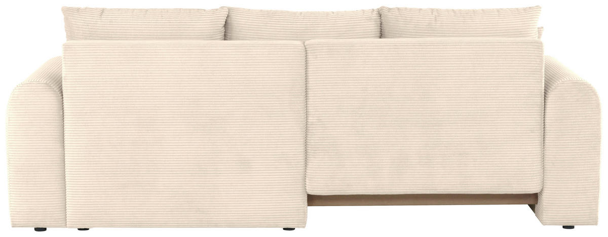 ECKSOFA in Cord Creme  - Creme/Schwarz, Design, Kunststoff/Textil (250/151cm) - MID.YOU