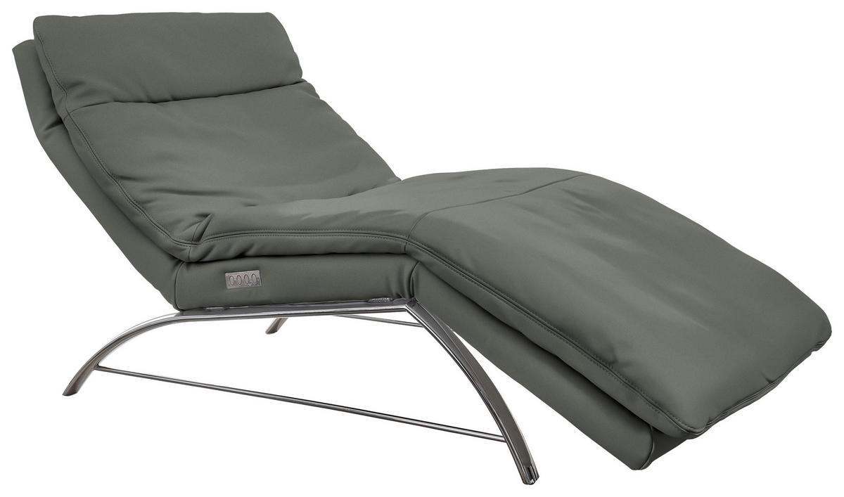 RELAXLIEGE in Echtleder Anthrazit  - Anthrazit/Alufarben, Basics, Leder (95/91/170cm) - Chilliano