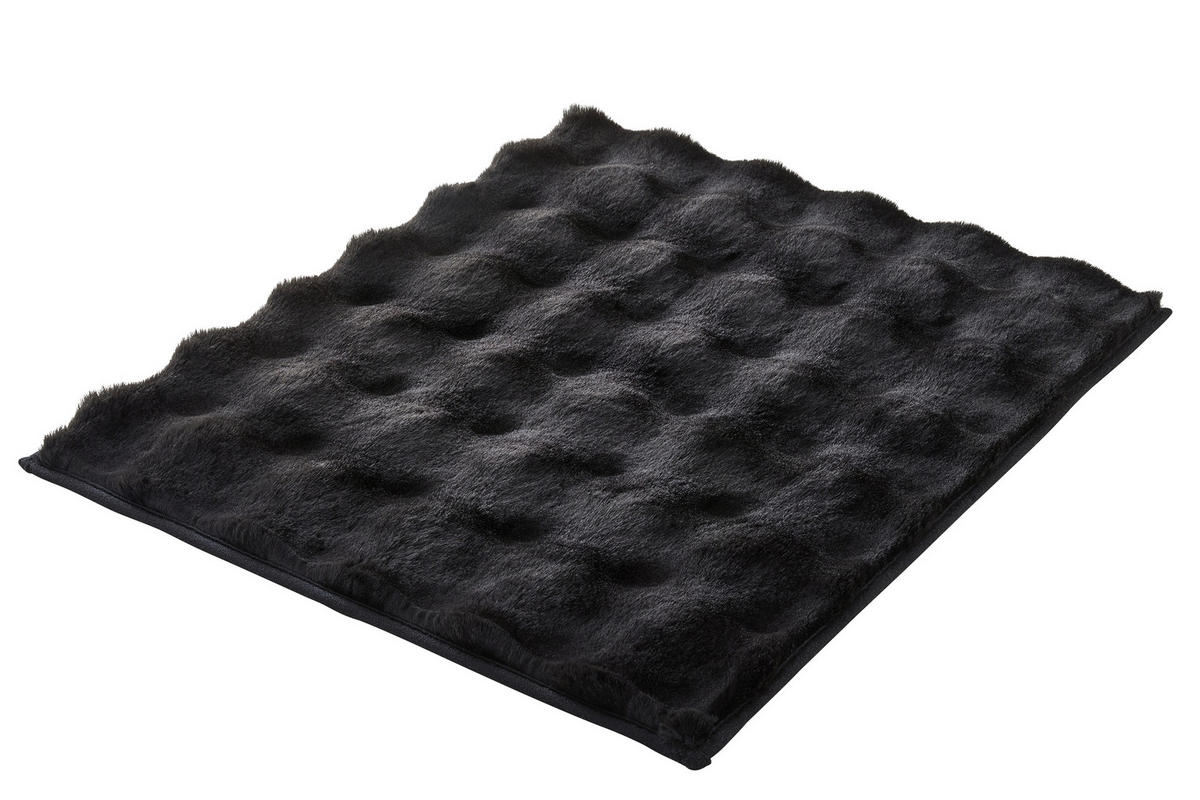 BADEMATTE Schwarz 50/60 cm  - Schwarz, Basics, Kunststoff/Textil (50/60cm) - Kleine Wolke