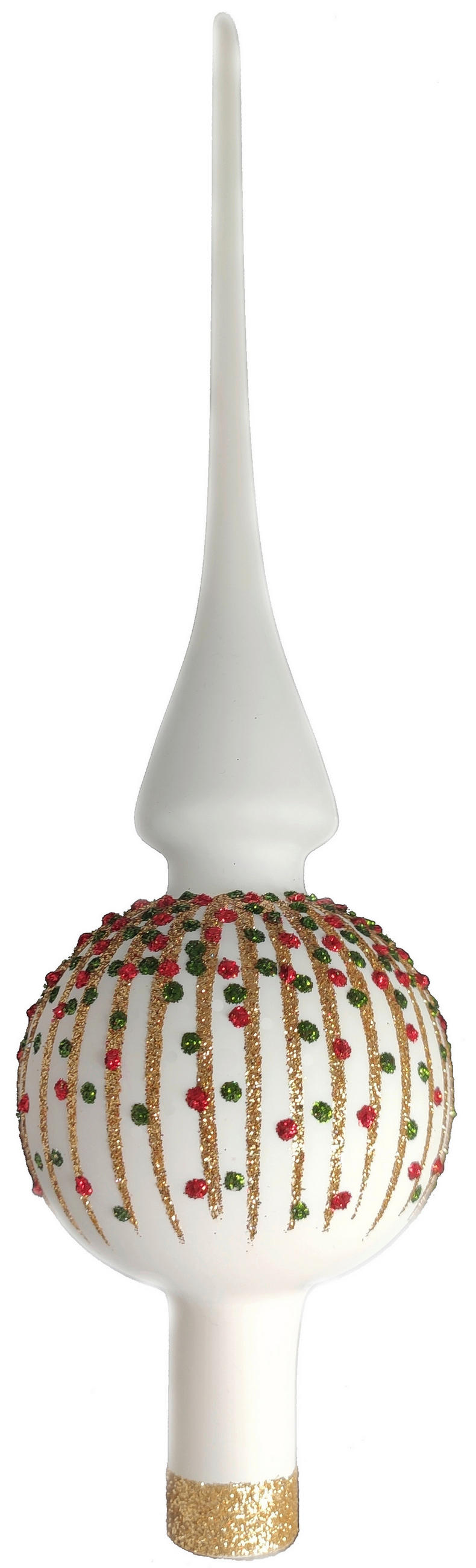 CHRISTBAUMSPITZE  - Rot/Weiß, LIFESTYLE, Glas (7/27cm) - X-Mas