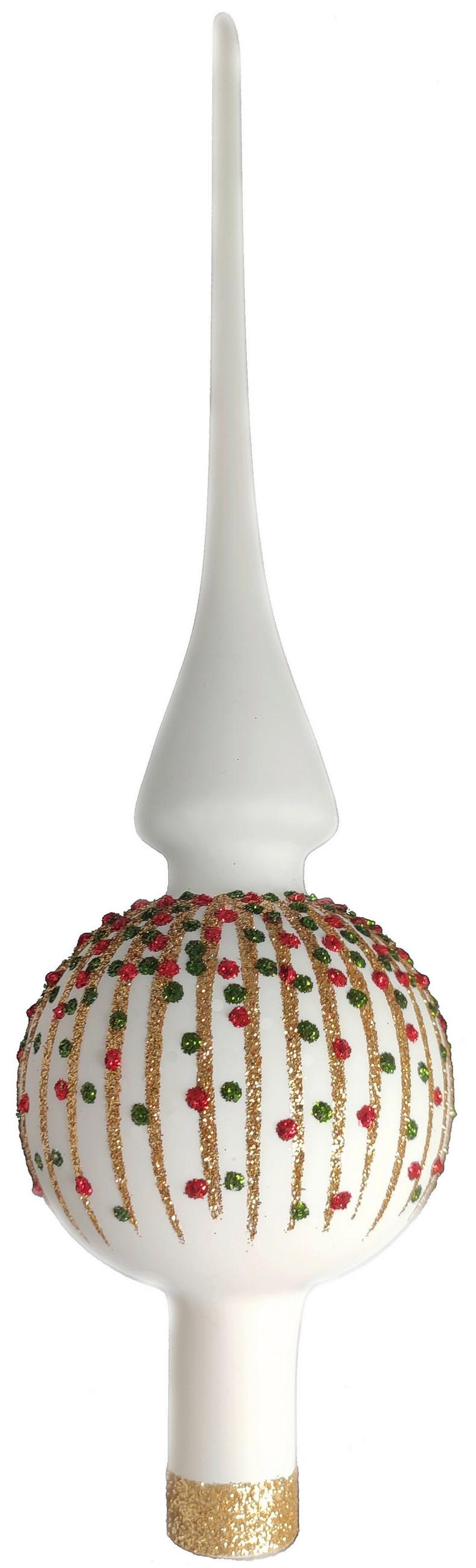 CHRISTBAUMSPITZE  - Rot/Weiß, LIFESTYLE, Glas (7/27cm) - X-Mas