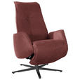 RELAXSESSEL in Leder Rotbraun  - Rotbraun/Anthrazit, Design, Leder/Metall (71/114/84cm) - Ambiente