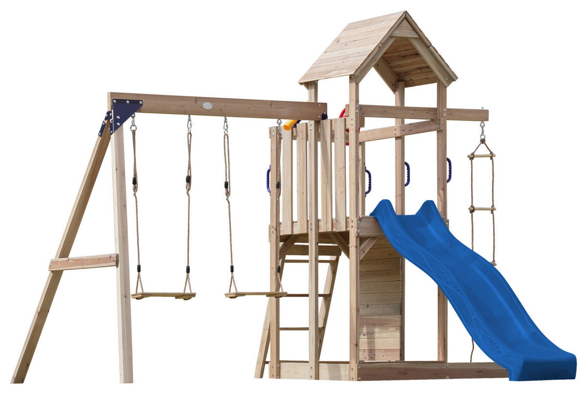 SPIELTURM 342/267/375 cm  - Blau, Konventionell, Holz/Kunststoff (342/267/375cm)