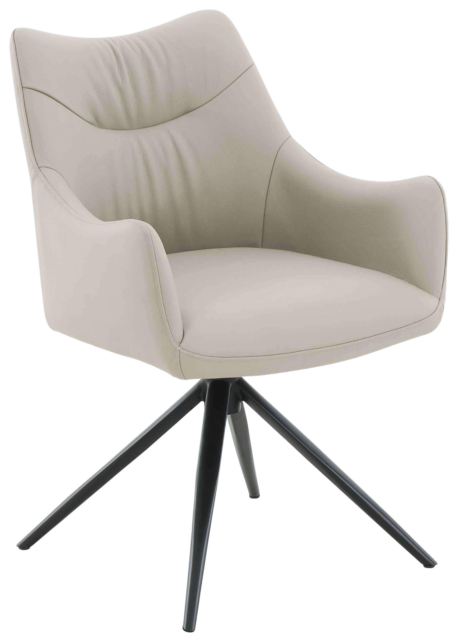 NASLANJAČ, kovina, usnje črna, bež  - črna/bež, Design, kovina/usnje (57/86,5/61,5cm) - Novel