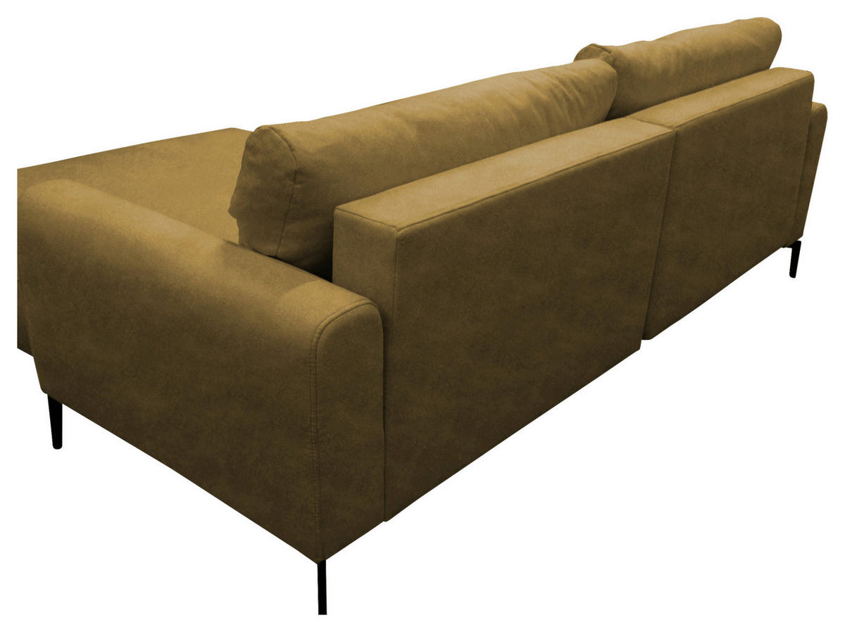 ECKSOFA Gelb Flachgewebe  - Gelb/Schwarz, Design, Textil/Metall (240/163cm) - MID.YOU