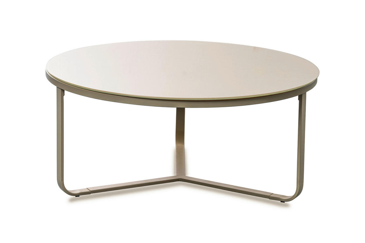 COUCHTISCH 80/80/35 cm rund Creme  - Creme, Design, Glas/Metall (80/80/35cm) - Xora