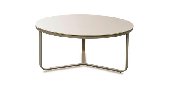 COUCHTISCH 80/80/35 cm rund Creme  - Creme, Design, Glas/Metall (80/80/35cm) - Xora
