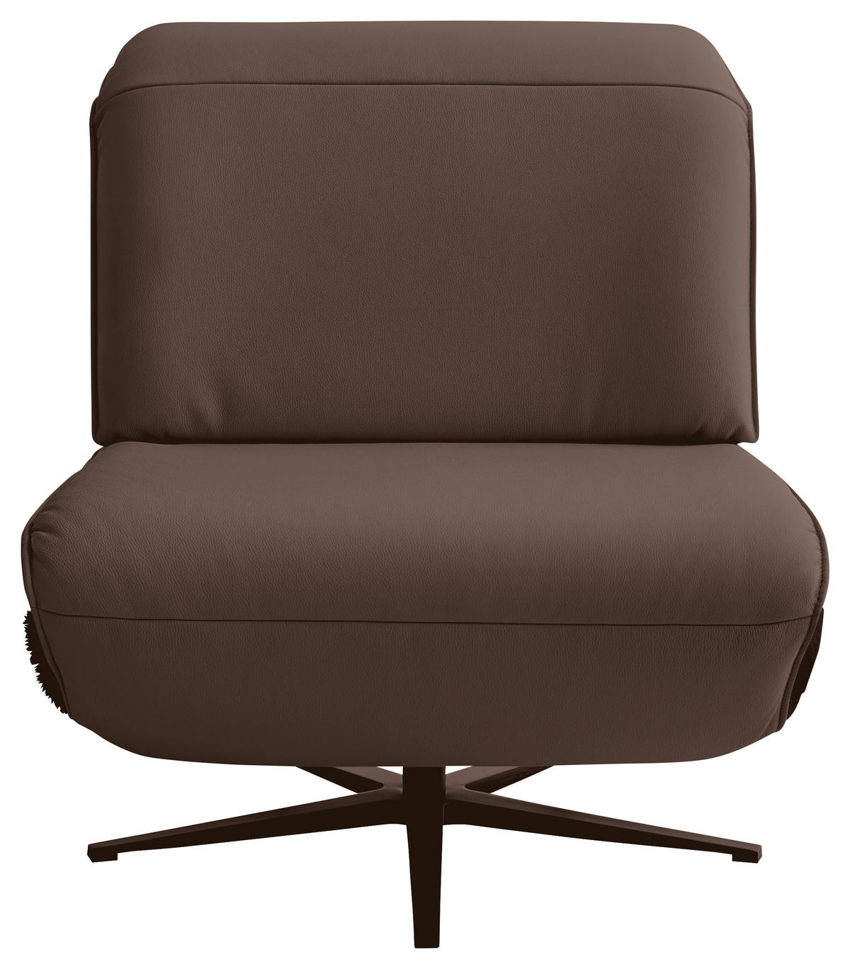 SESSEL in Hochflor Echtleder Braun  - Beige/Schwarz, Design, Leder/Textil (84/65/91cm) - Koinor