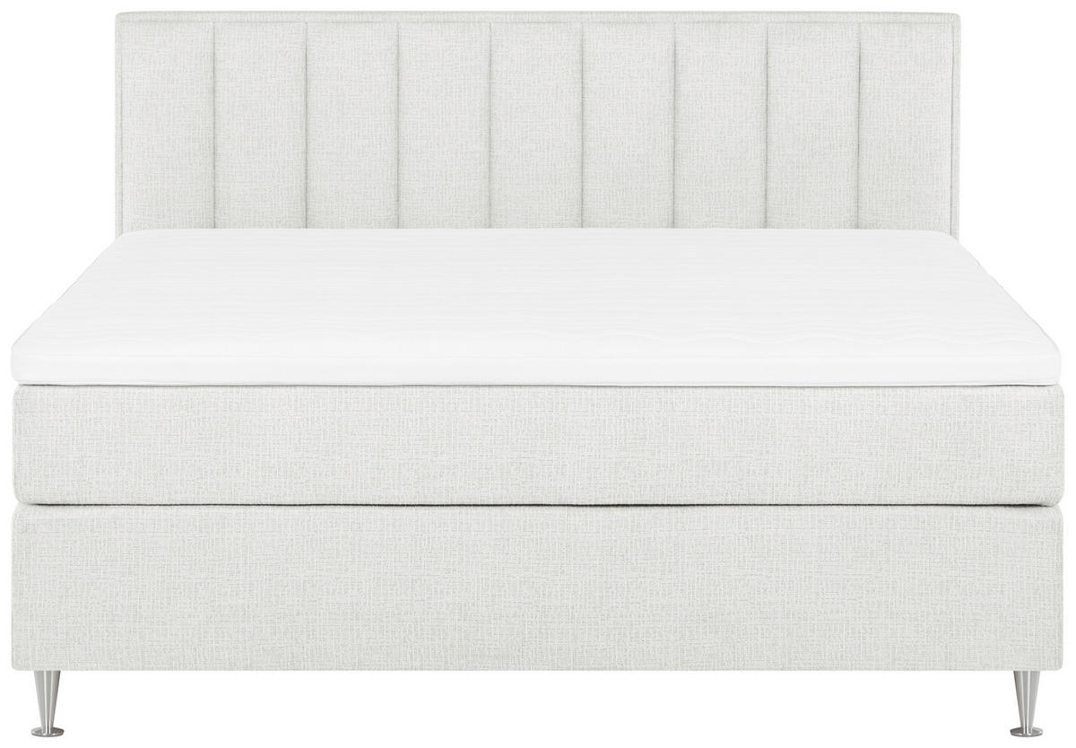 KONTINENTALSÄNG 160/200 cm  i cremefärgad  - aluminiumfärg/cremefärgad, Klassisk, metall/trä (160/200cm) - Best Price