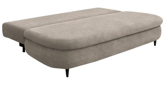 SCHLAFSOFA in Velours Beige  - Beige/Schwarz, Design, Holz/Textil (213/89/105cm) - Novel