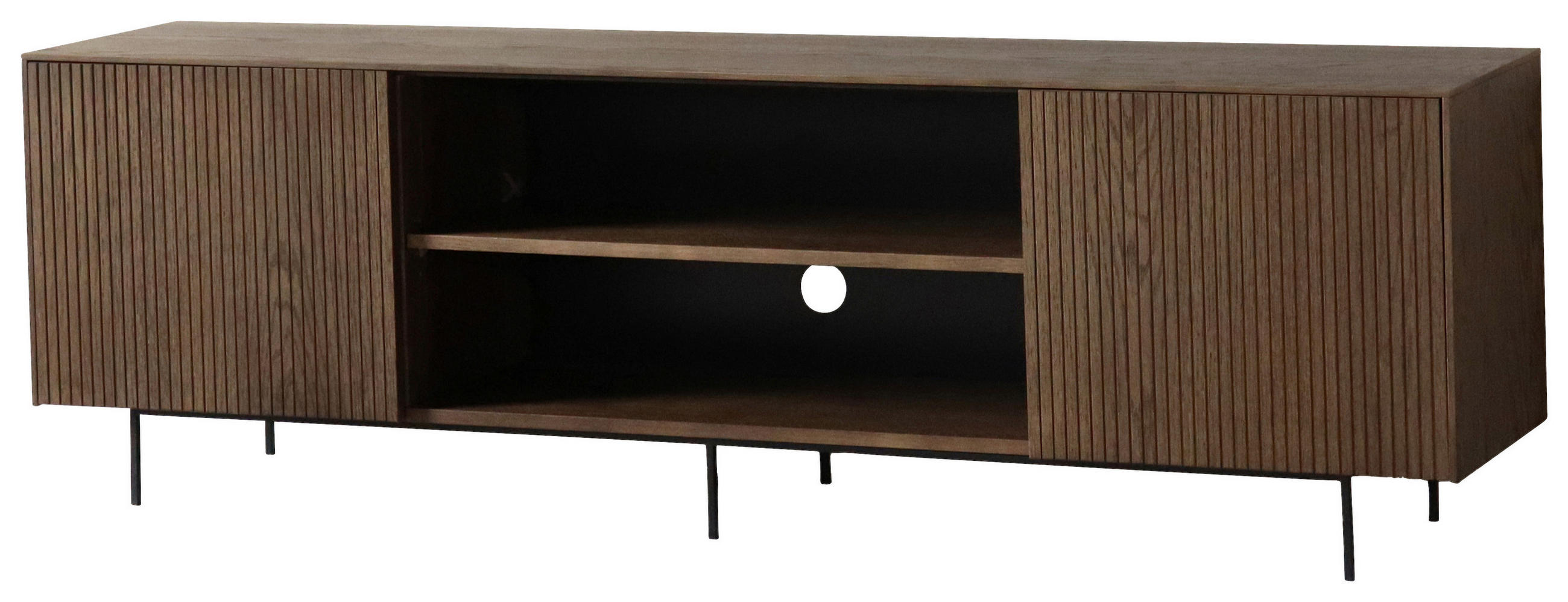 TV-BÄNK  i 178/50/38 cm  - svart/mörkbrun, Modern, metall/trä (178/50/38cm) - Niels Andersson