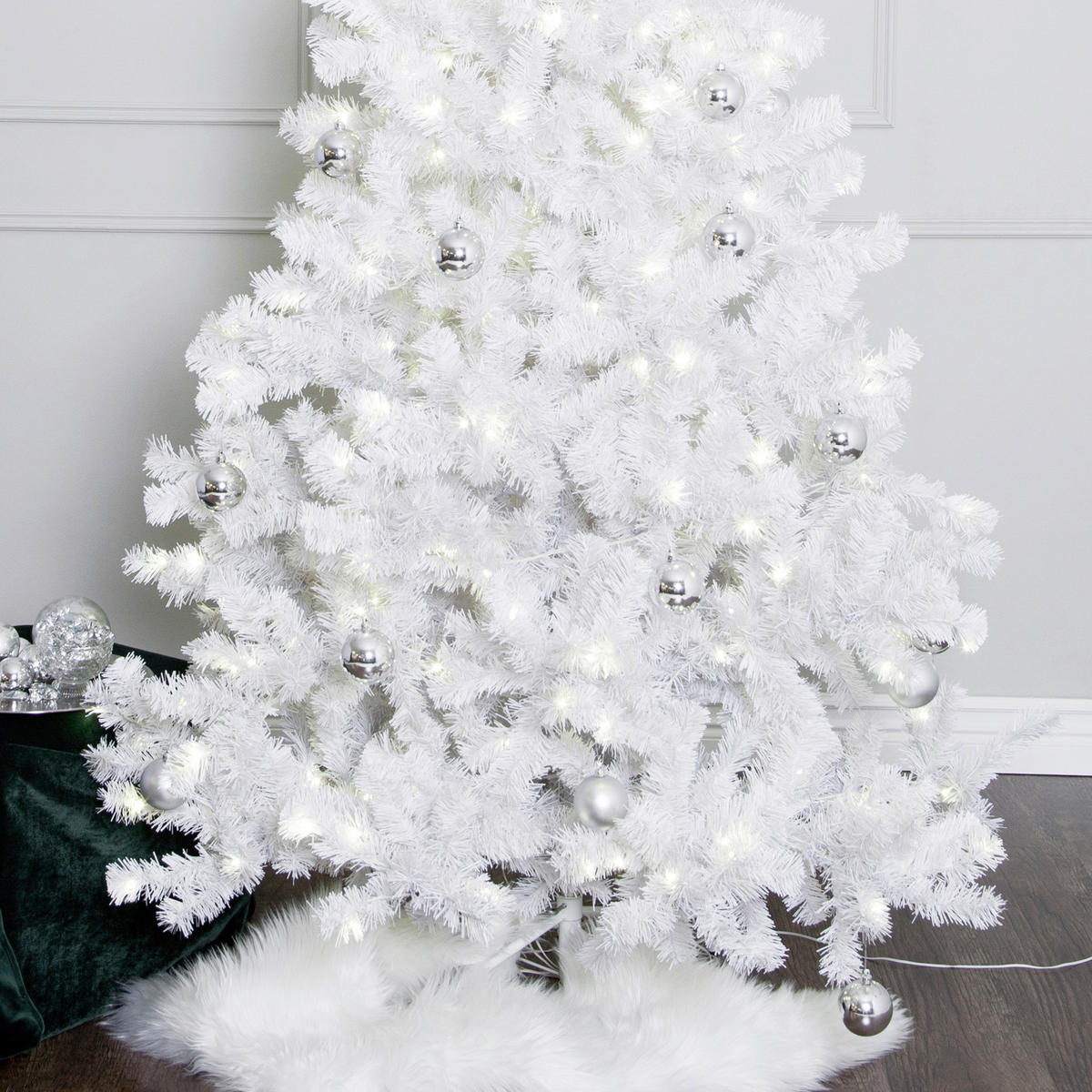 WEIHNACHTSBAUM 210 cm  - Weiß, Basics, Kunststoff (120/210cm) - Eglo