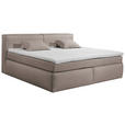 FAMILIENBOXSPRINGBETT - Taupe/Schwarz, LIFESTYLE, Kunststoff/Textil (240/200cm) - Esposa