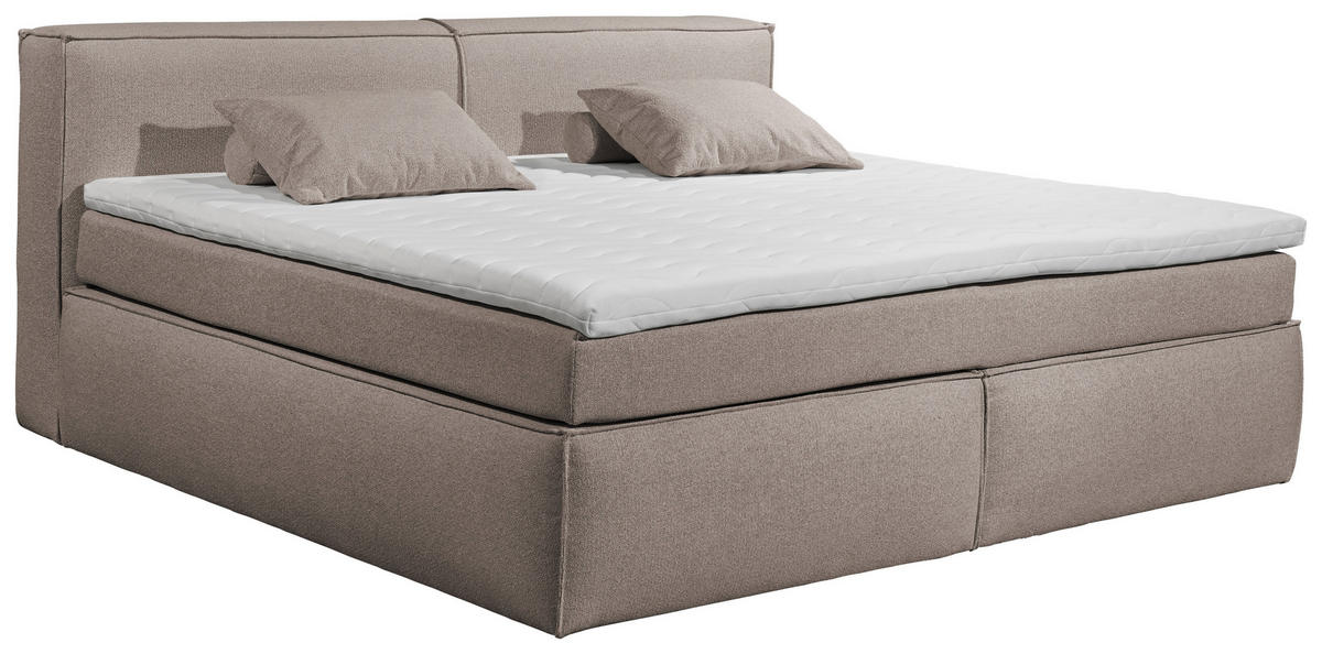 BOXSPRINGBETT 240/200 cm  in Taupe  - Taupe/Schwarz, LIFESTYLE, Kunststoff/Textil (240/200cm) - Boxxx