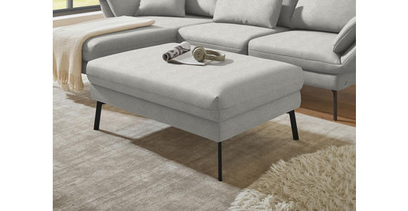 ECKSOFA  in Flachgewebe Silberfarben  175-224/255-365 cm  - Silberfarben/Schwarz, Design, Textil/Metall (175-224/255-365cm) - Dieter Knoll