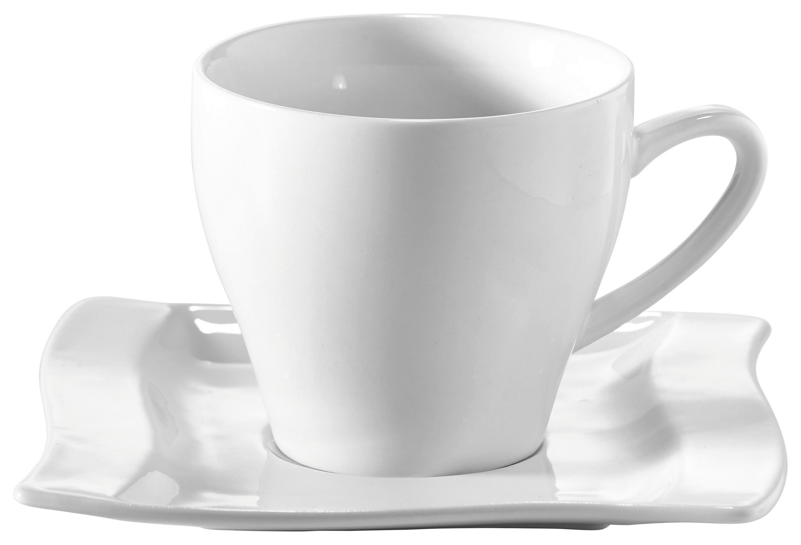 ŠÁLEK A PODŠÁLEK NA KÁVU porcelán - bílá, Konvenční, keramika - Novel