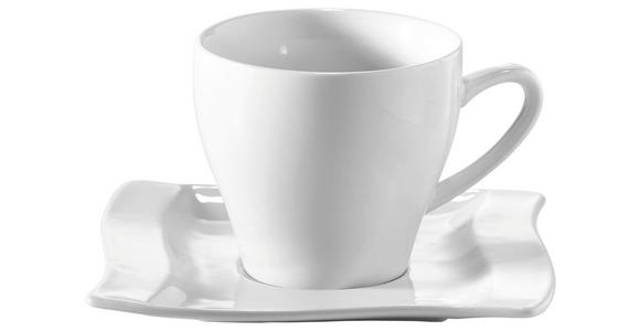 KAFFEETASSE MIT UNTERTASSE Swing    - Weiß, KONVENTIONELL, Keramik - Novel