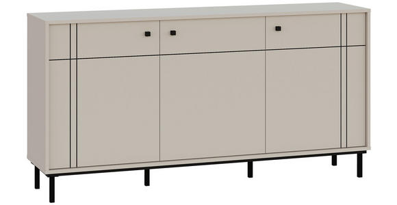 SIDEBOARD in 160,2/81,8/37 cm - Kaschmir/Schwarz, MODERN, Holzwerkstoff/Kunststoff (160,2/81,8/37cm) - Carryhome