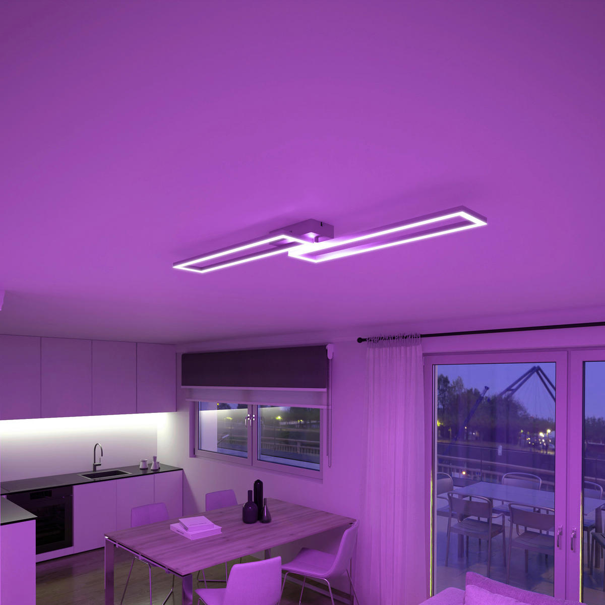 LED-DECKENLEUCHTE  24,4/7,8/110 cm   - Silberfarben, Design, Metall (24,4/7,8/110cm) - Tint